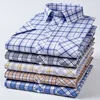 plus size 100%cotton thin short sleeve shirts for men slim fit casual plain shirt hawaiian plaid shirt korean popular clothes 6