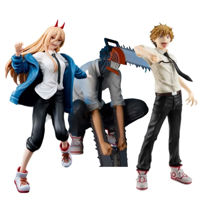 20cm Furyu Original Chainsaw Man Anime Figures Denji Makima Power Action Figurines Pvc