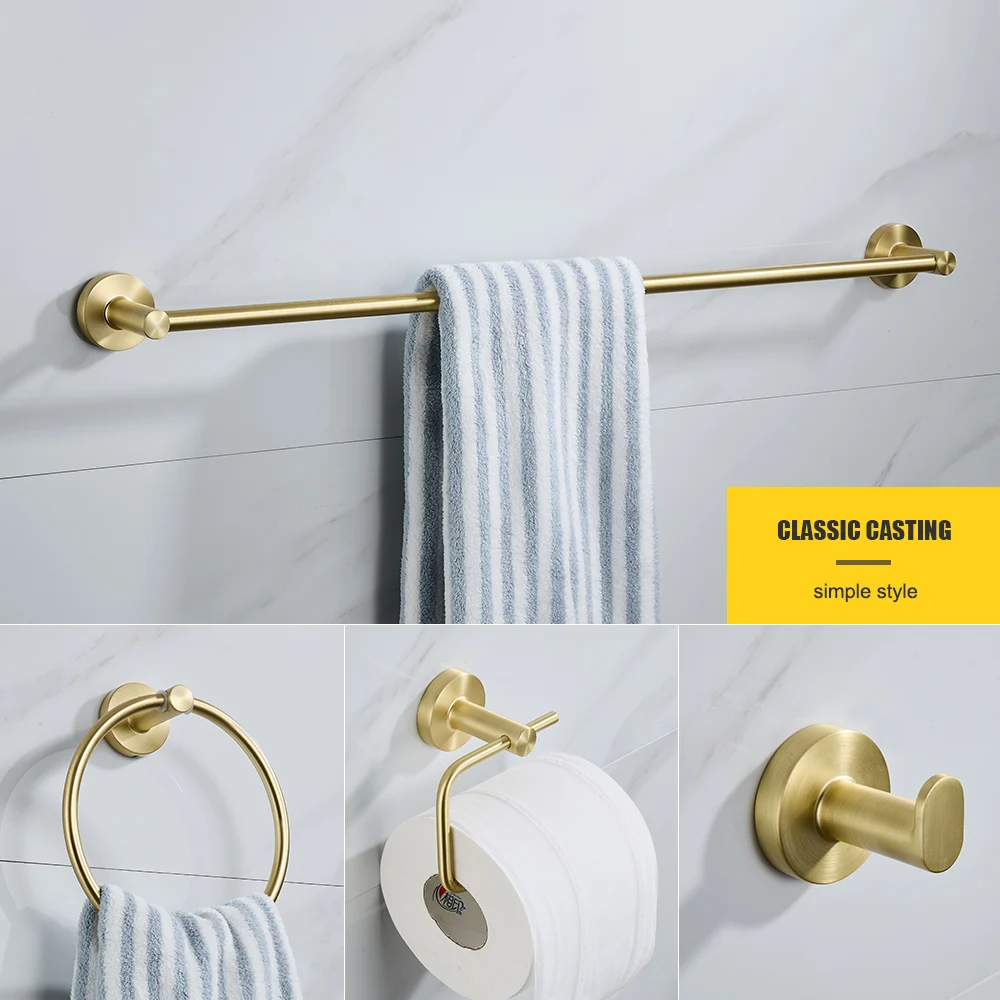Wall Mount Shelf Toilet Bath Hardware Paper Holder Towel Bar Rack Robe Hook Hanger Bathroom Storage Accessories