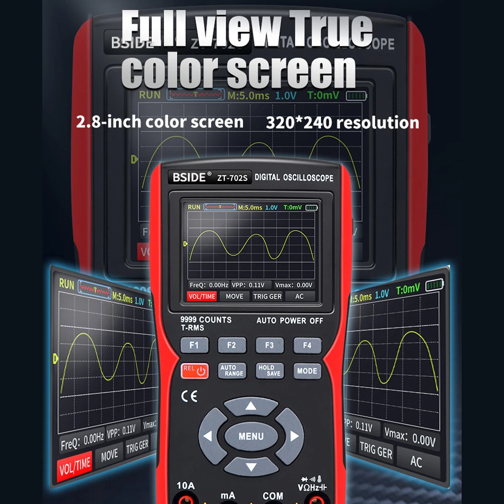 

2in1 Digital Oscilloscope Multimeter 2.8inch IPS Color Display with Voltage Current Resistance Capacitance Measurement Function