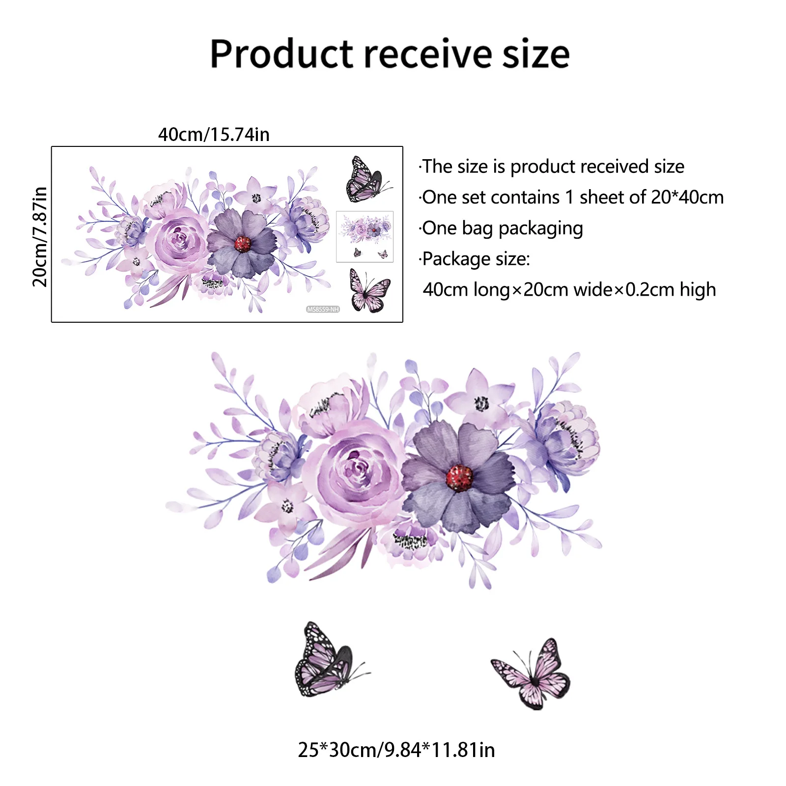 1PC Purple Flowers Toilet Stickers Decoration WC Self-adhesive Wallpaper Mural Toilet Lid Seat Decals Wall Sticker for Kids Room