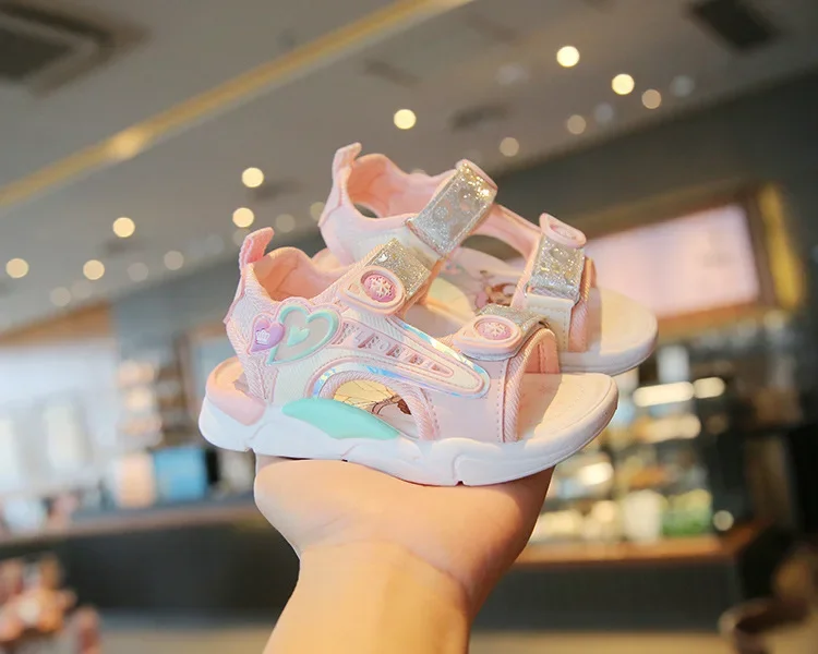 Sandal ias Prinzessin Sandalen Sommer neue Cartoon Mädchen Schuh weiche Sohle Baby Sandalen Mode Strands chuh flache Sandalen Kinder schuh Ret – Detail 7