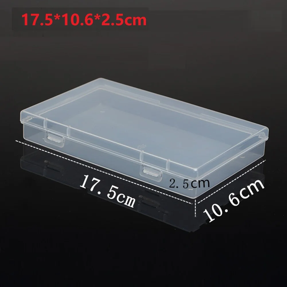 Mini cajas rectangulares de plástico transparente, contenedor de