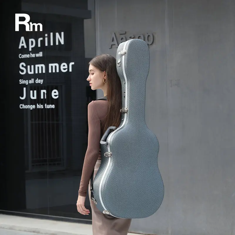 

1Pc 41 Inch Ballad Guitar Case Waterproof Wear-Resistant Shockproof Abs Portable Guitar Case Guitar Professional Accessories
