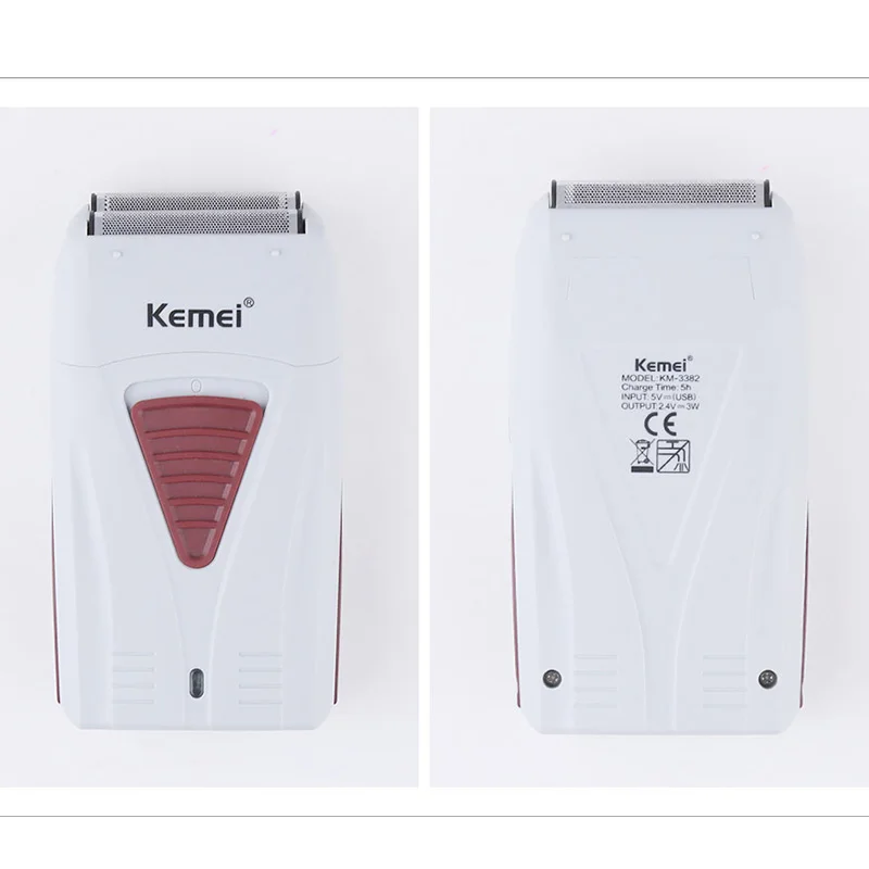 케메이 KM-3382 남성용 전기 면도기 USB 충전 면도기 무선 면도기 남성 전문가용 수염 면도기 머리 면도기
