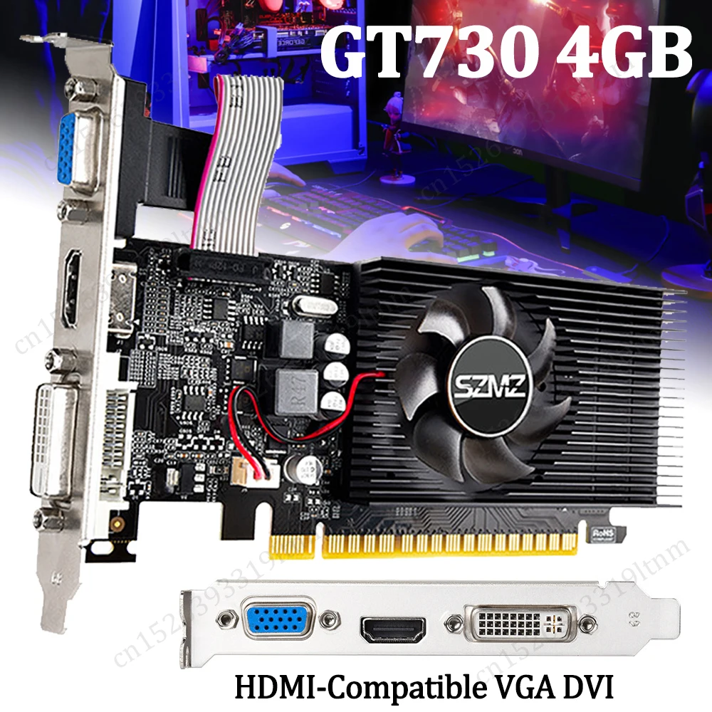 GT730 4GB DDR3 Video Card GT 730 Graphics Card HD VGA DVI Port PCI-E2.0 16X Computer Gaming Graphics Cards Mute Fan GT610 1G/2G 1 GT730 4GB DDR3 Video Card GT 730 Graphics Card HD VGA DVI Port PCI-E2.0 16X Computer Gaming Graphics Cards Mute Fan GT610 1G/2G