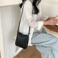 Summer Fashion New Crossbody Bag Women's PU Single Shoulder Mini Bag Luxury Versatile Pleated Casual Small Square Bag - Image 2