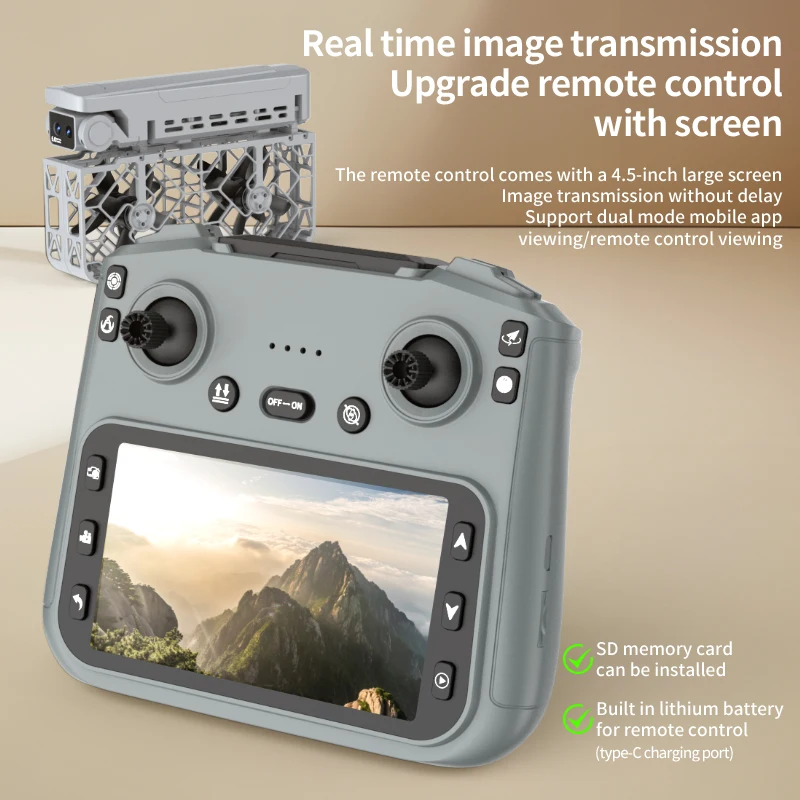 S161 MAX Drone 4K Professional HD Camera Brushless WIFI FPV Optical flow positioning Video UAV 4.5 Inch Screen Control Mini Dron