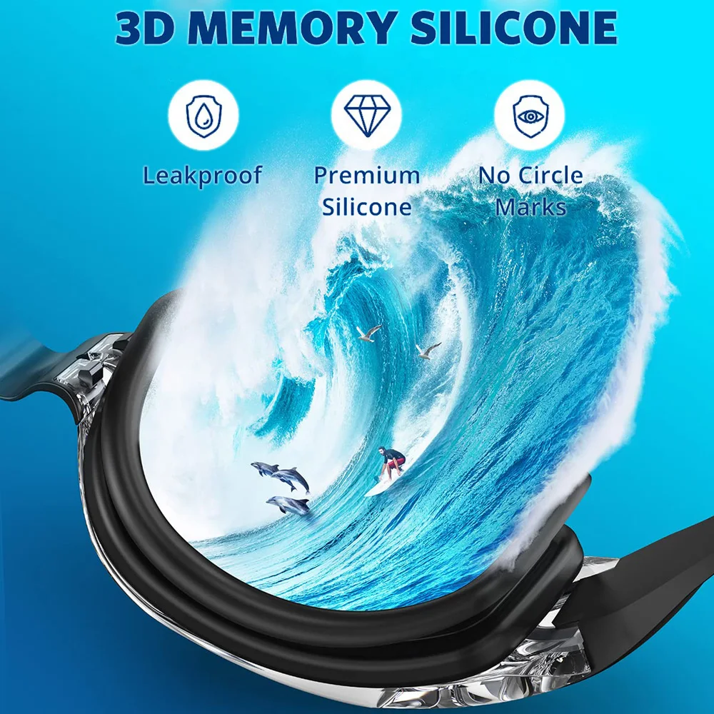 Professional Swimming Goggles Swim Glasses Anti-Fog Clear Vision Waterproof Quick Adjustable With earplug nose clip Eyewear swimming goggles