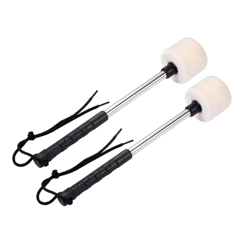 2 Pack Hammer Head Drum Set Felt Pad Percussion Beater Accessories Beater Drumstick Wool Mallet Musical Instrument Parts 24BD