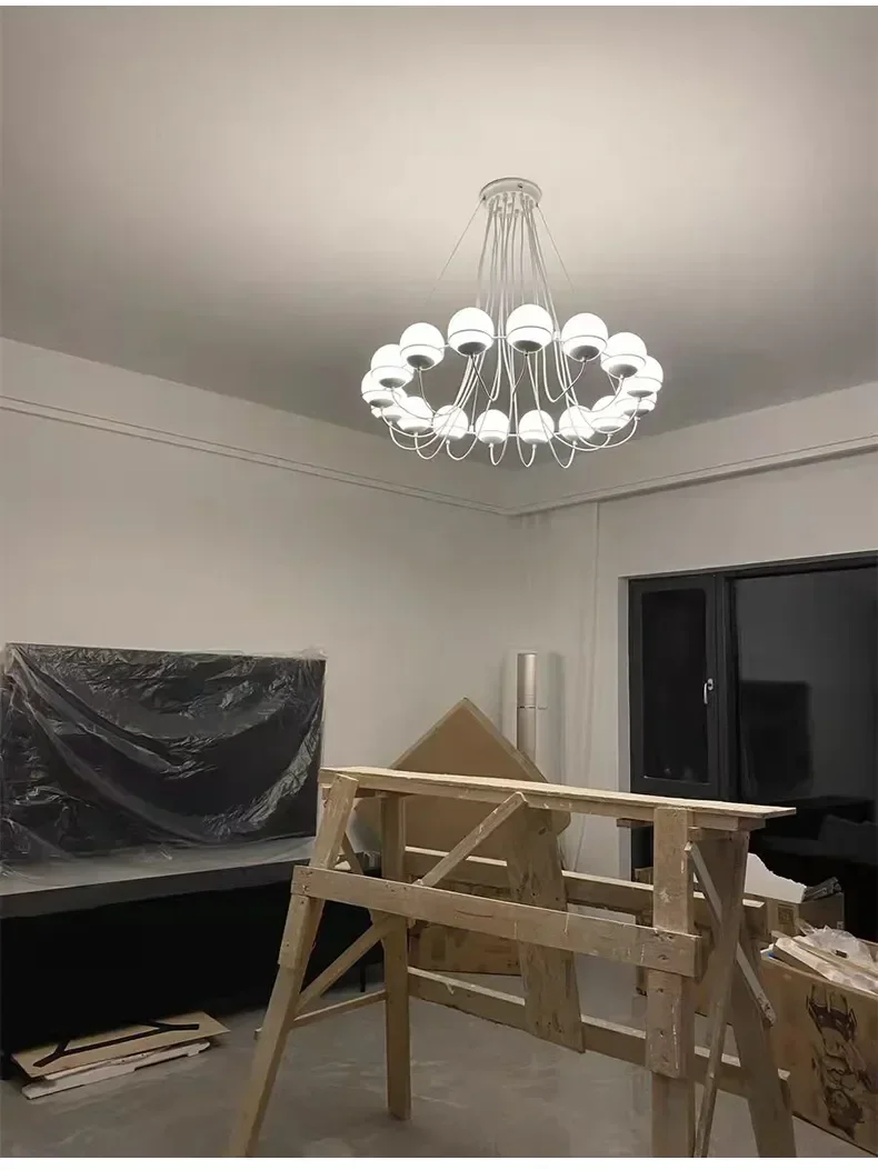 Description Picture 6 of itemModern LED Chandelier Creative Glass Ball Living Restaurant Bedroom Designer Pendant Lamp Interior Lighting Decor Light Fixture