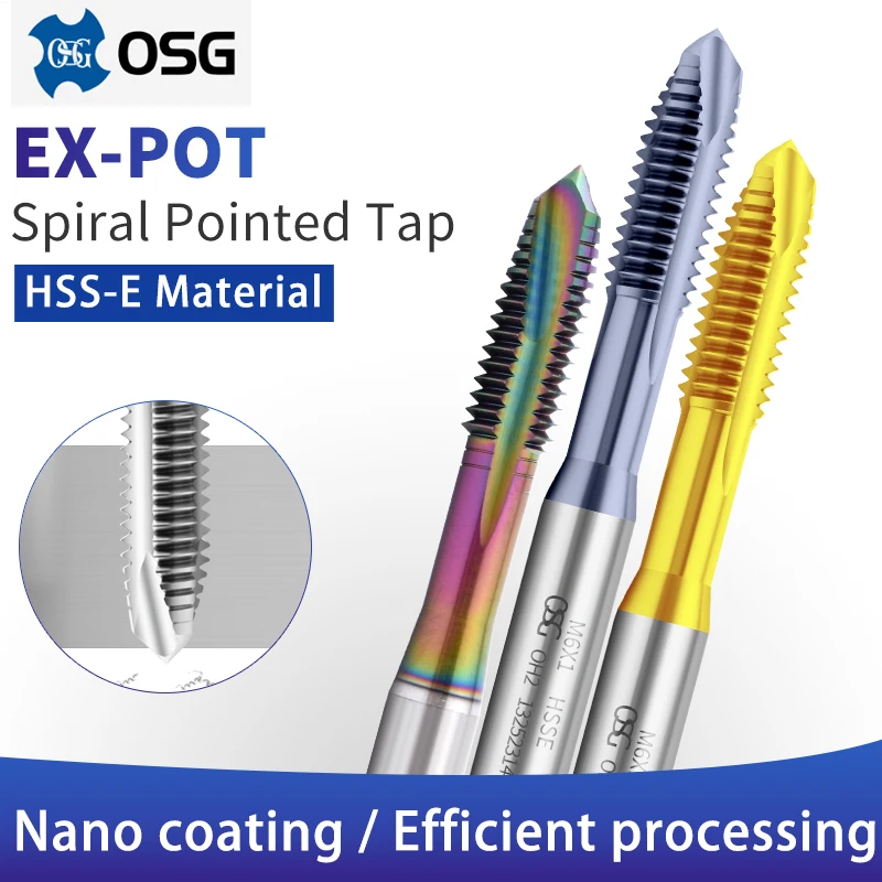 일본산 OSG 스파이럴 플루트/포인트 탭 M1 M1.2 M1.4 M1.6 M1.7M2 M2.5 M3 M4 M5 M6 M8 M10 M12 머신 스크류 나사탭 1개