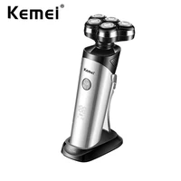 Kemei Rechargeable 5 Blades Shaver Electric Rotary Razor Bald Head Intelligent Wet Dry Men Beard Shaving Trimmer IPX5 Washable 1