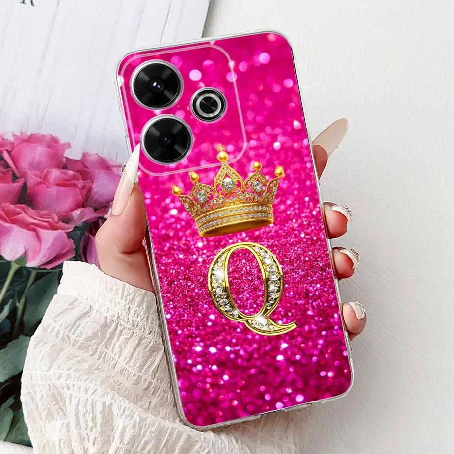 Stylish Clear Silicone TPU Phone Case with Letter Design