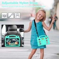 EVA Bear Kids Shockproof Case with Built - in Kickstand & Hand Holder for 10.4 - inch Tablets - Full Body Protection (MintGreen - With Strap)