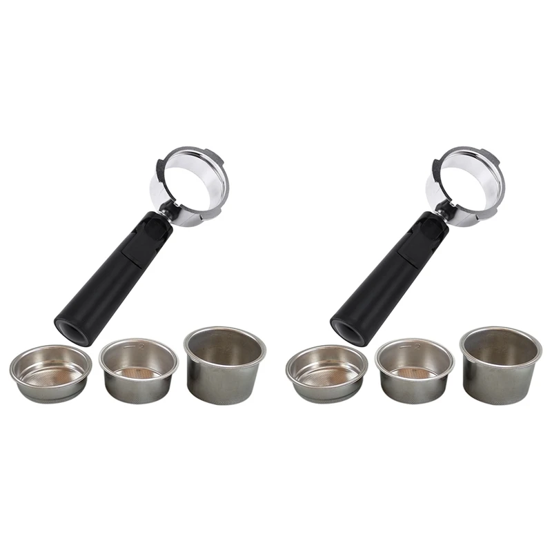 

2 Pcs 51Mm Bottomless Filter Coffee Machine Accessories Domestic Coffee Machine Accessories Bracket Handle Hollow Handle