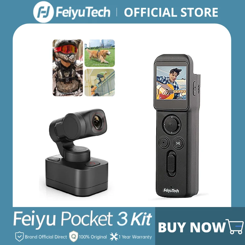 FeiyuTech Pocket 3 Handheld Wireless Gimbal Camera 3-Axis 4K60fps APP Wireless Image Transmission Magnetic Attach