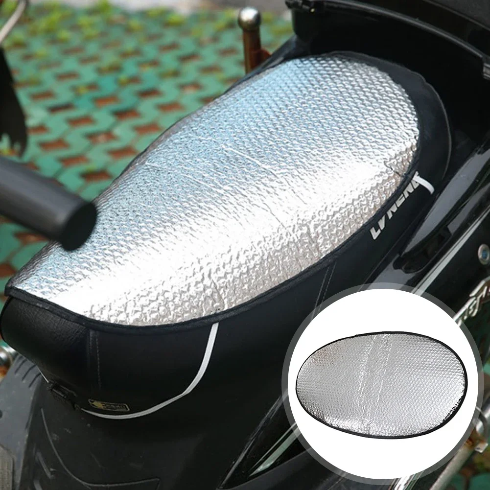 Motorcycle Sunscreen Seat Cover – Waterproof Dustproof Cushion Protector, Universal Fit (Black, TPU)