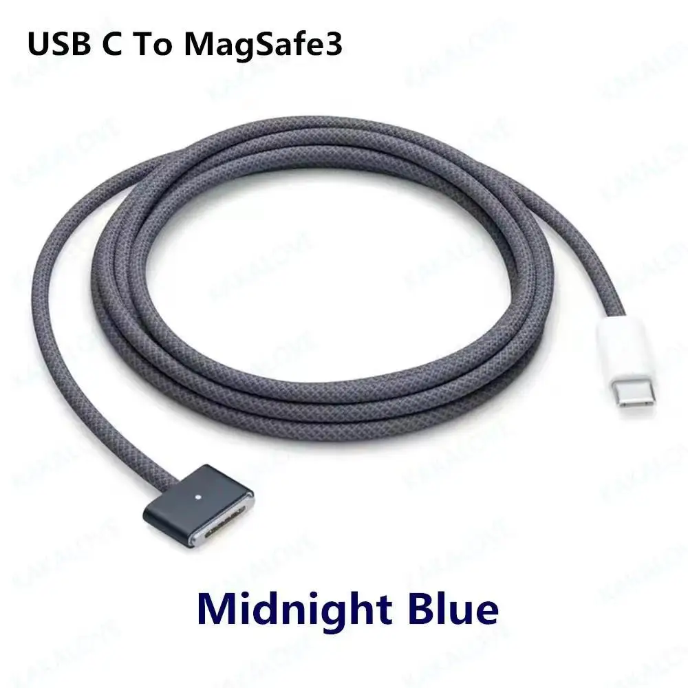 

100% Original Magnetic 2m USB-C To MagSaf* 3 Charger Cable Cord For Macbook Pro Air 13 14 16 M1 M2 A2779 A2452 A2780 A2681 A2442