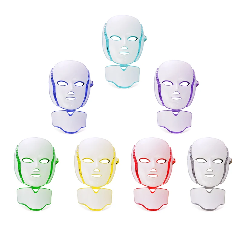 

7 Colors LED Facial Mask with Neck Photon Therapy Beauty Mask Skin Rejuvenation Anti Acne Face Lifting Firm Massager