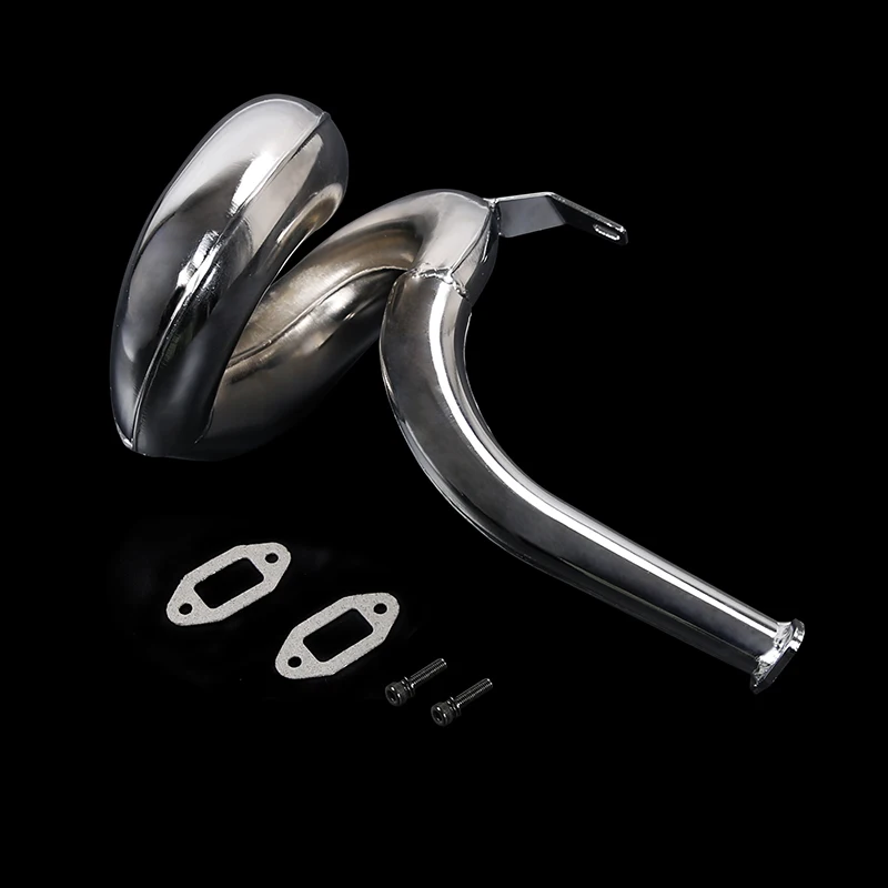 

FVITEU Chrome Circle Tuned Pipe Exhaust Pipe Fit Rofun Engine 71cc Gas Engine For 1/5 HPI Rovan Baja 5B SS 5T 5SC