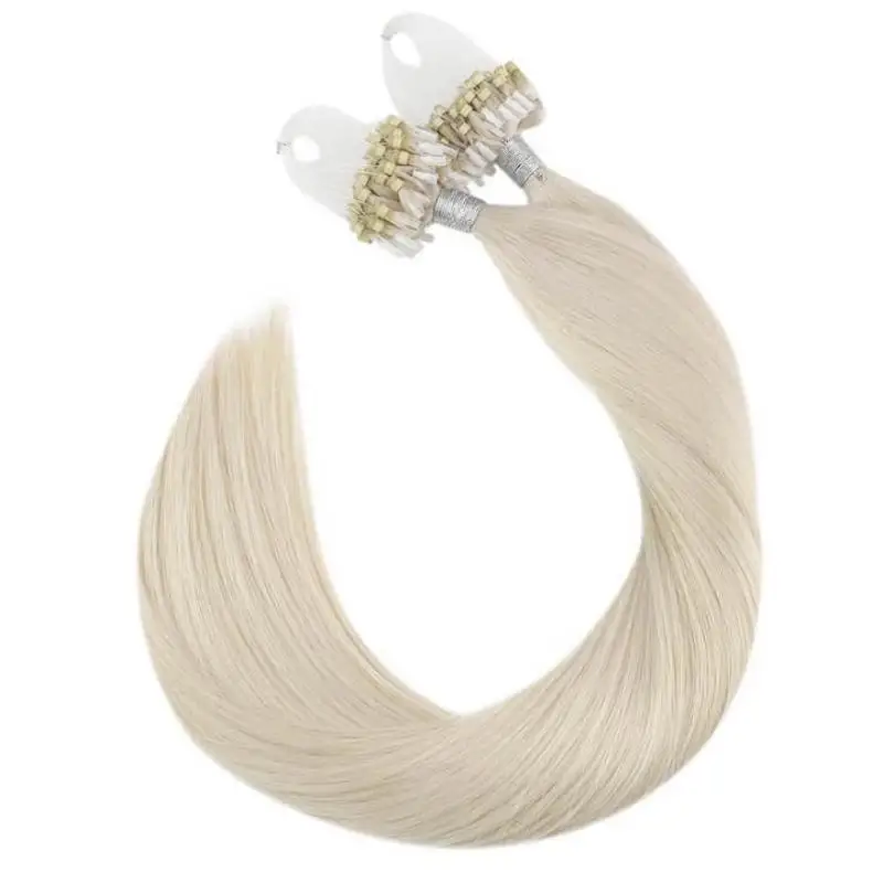 LaaVoo Micro Link Hair Extensions For Women 100% Real Brazilian Hair Straight Natural 14-22inch Remy Micro Ring Extension