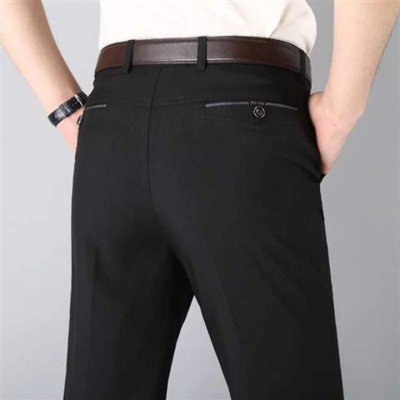 Business Pants Suit Pants Spring Autumn Men's Business Casual Pants Fashion Solid Thicken Trousers Male Brand Suit Pant Black Blue Gray Pant