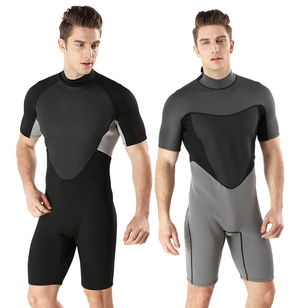 

New 2MM neoprene diving suit Men's short sleeved one-piece warm surfing suit Water sports snorkeling swimsuit Diving suit 2023