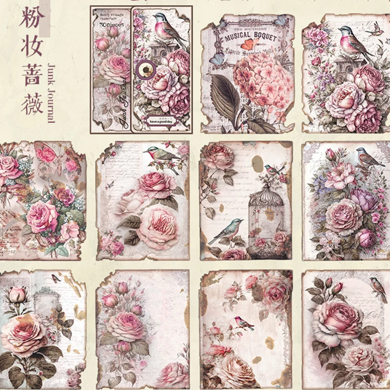 30pcs/pack Vintage Materials Paper Lost Garden Series DIY Scrapbooking Deco Junk Journal Planner Collage Photo Album Craft Paper
