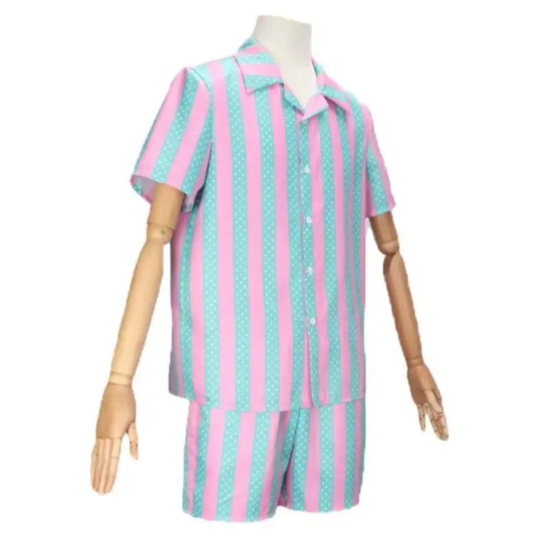 Summer Men Cosplay Costume Hawaiian Shirt Male Shorts for Movie Barbi Ken Ryan Gosling,men cosplay costume