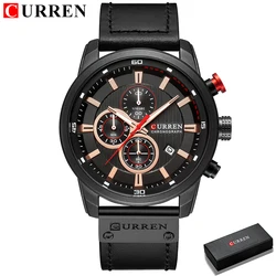 Luxury Men's Quartz Chronograph Sport Watch by CURREN (Black box)