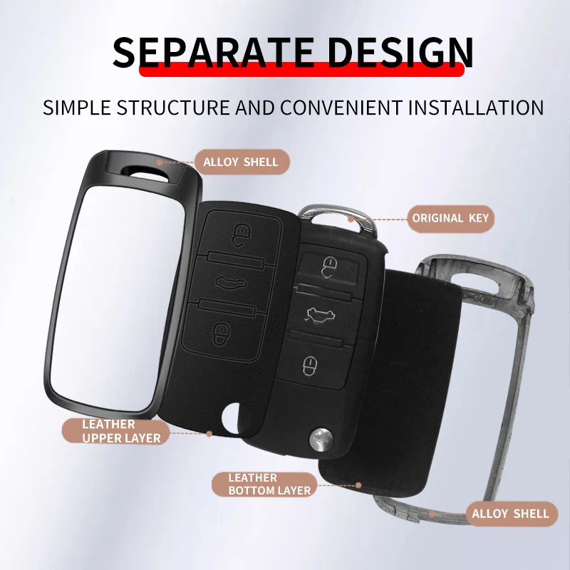 Key Case Car Metal Key Case Cover Shell Fob For VW Volkswagen Polo Tiguan Passat Golf Jetta Lavida Skoda Octavia Shell Accessories