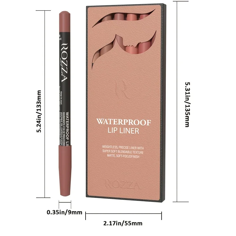 6Pcs Nude Lip Liner Set Waterproof Matte Long-Lasting Finish Lip Pencil Daily Makeup Nude Liners lip liner set