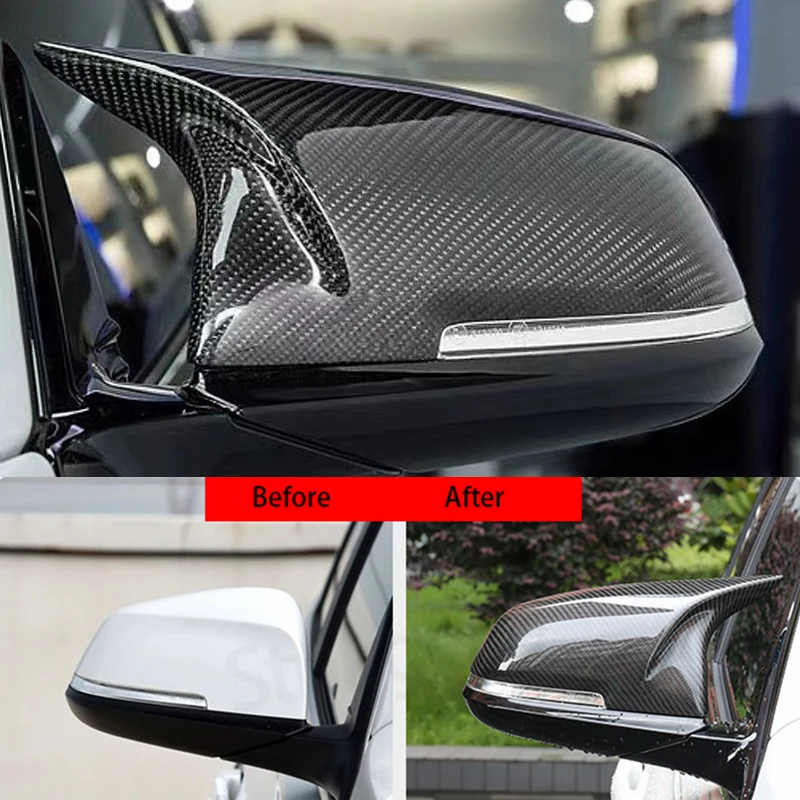 For BMW 1 2 3 4 I3 x1 Series F20 F30 F31 F32 F36 320i 328i 330d 335i M3 Look Replacement style Real Carbon Fiber Mirror Cover