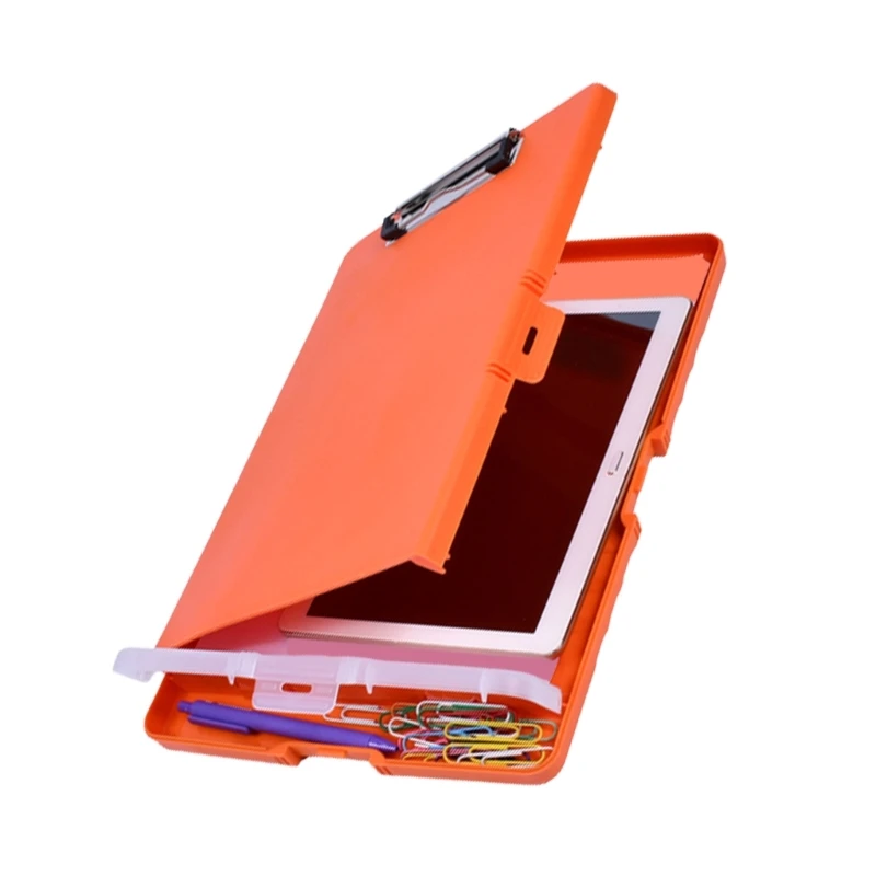 Portable File Case with Clipboard and Pen Box Document File Folder for Office Hospital Factory Warehouse