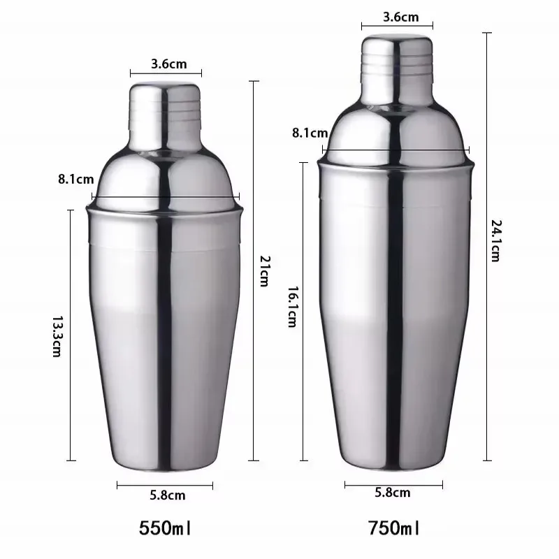 Cocktail Shaker Drink Mixer Stainless Steel Wine Martini Drinking Boston Style Shaker Party Bartender kit Bar Accessories Tools