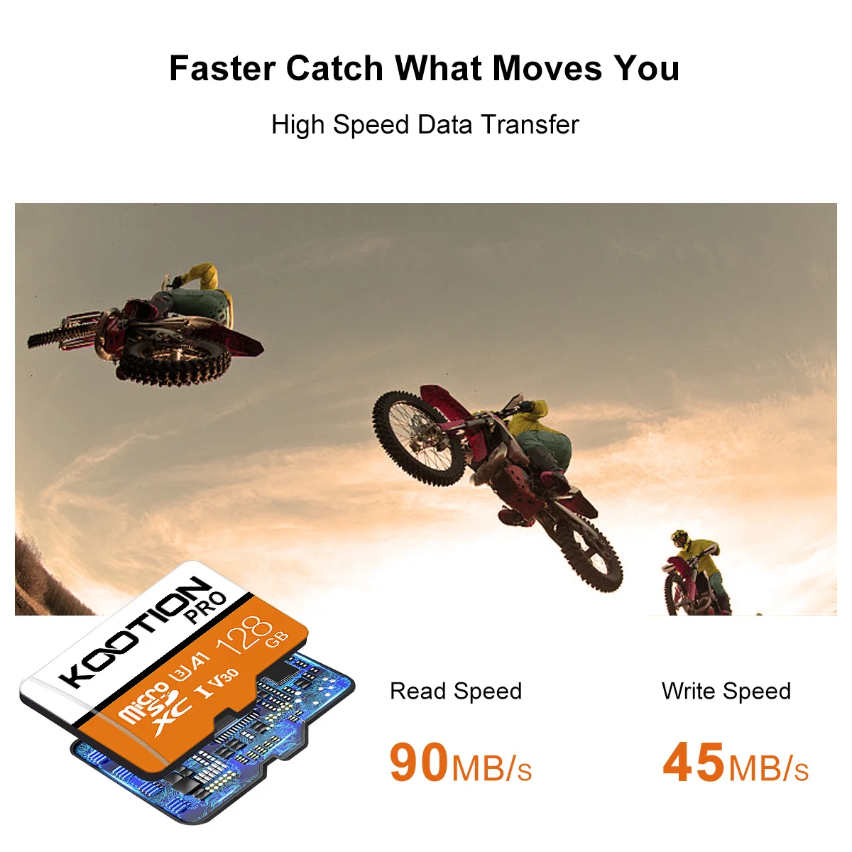KOOTION ο 4K  ũ SD ޸ ī 128 Ⱑ Ʈ 100  Microsd Class10 UHS-1 V30 128 Ⱑ Ʈ SD/TF ÷ ī ī޶ ȭ 