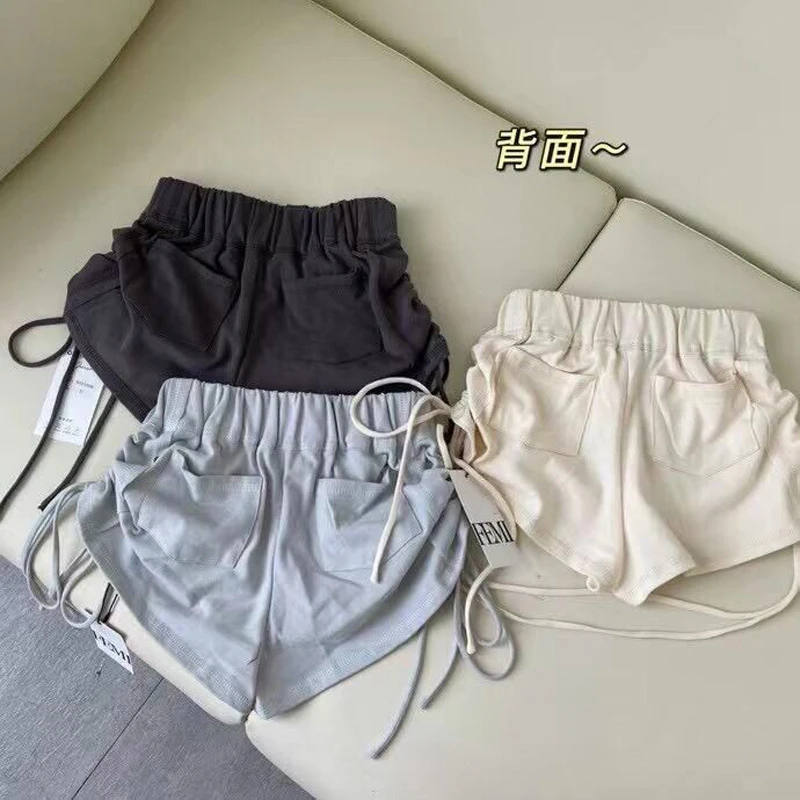 

Fashion Summer Style Casual Shorts Women Black Beach Sexy Shirring Short Feminino Elastic High Waist Shorts Sport Pants