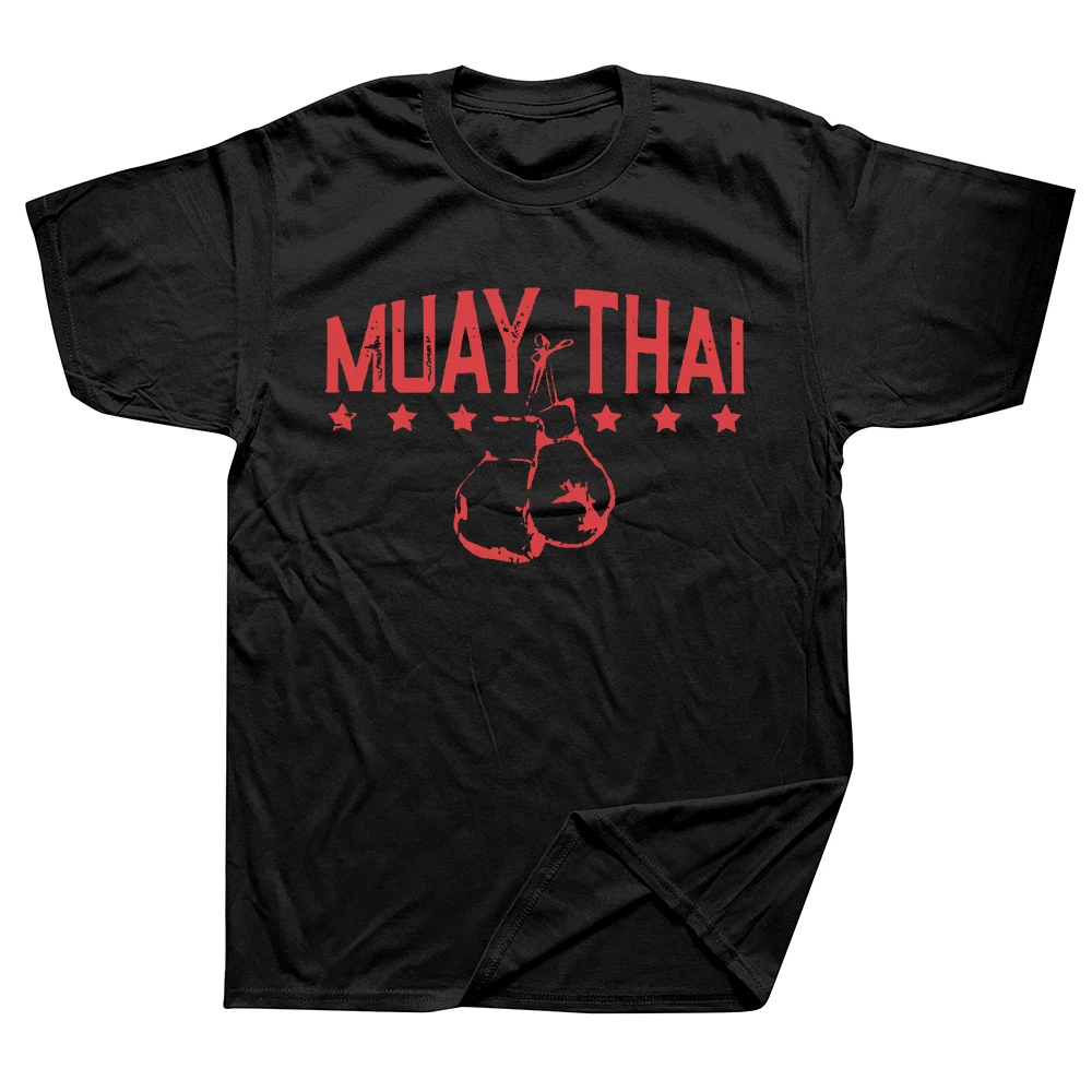 Muay Thai Boxen für Kampfsport-Liebhaber T-Shirts Herren Baumwolle Vintage T-Shirts Rundhals-T-Shirt Kurzarm Kleidung