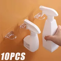 3/10PCS Adhesive Spray Bottle Hooks Wall Mounted Hanging Ring for Curtain Rod Holder Kitchen Storage Accessories Heavy Duty 1