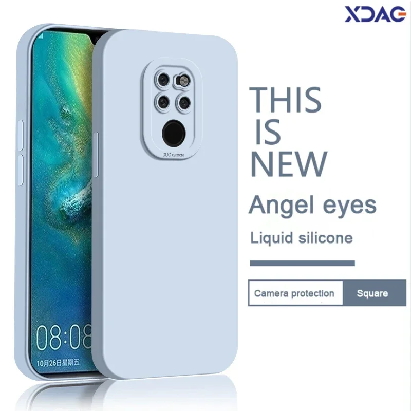 Luxury Soft Liquid Silicone Shockproof Phone Case with Straight Edge Angel Eyes Design