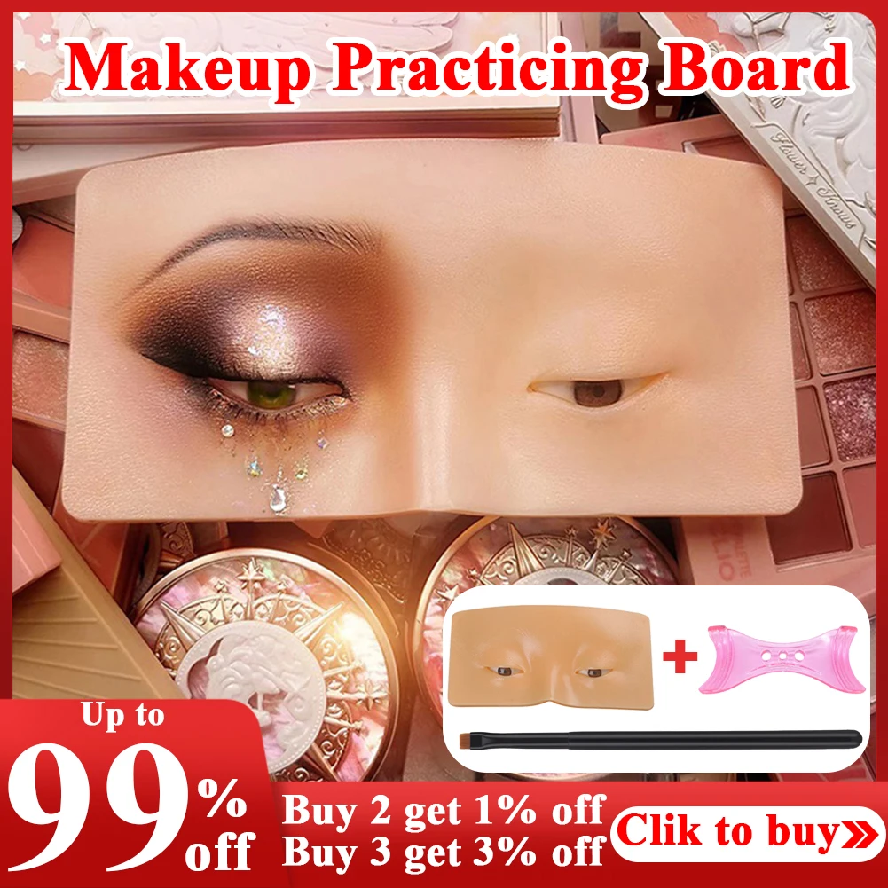 Face Eye Makeup Practice Board Silicone Bionic Skin For Make Up Eyelash