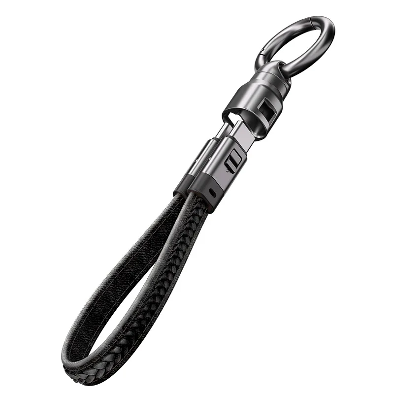 PD 240 W Schnellladekabel, tragbarer Schlüsselanhänger, USB-C-Kabel, glattes Leder, Lanyard, Handy-Anhänger für Reisen, iPhone, Samsung, Laptop – Detail 8