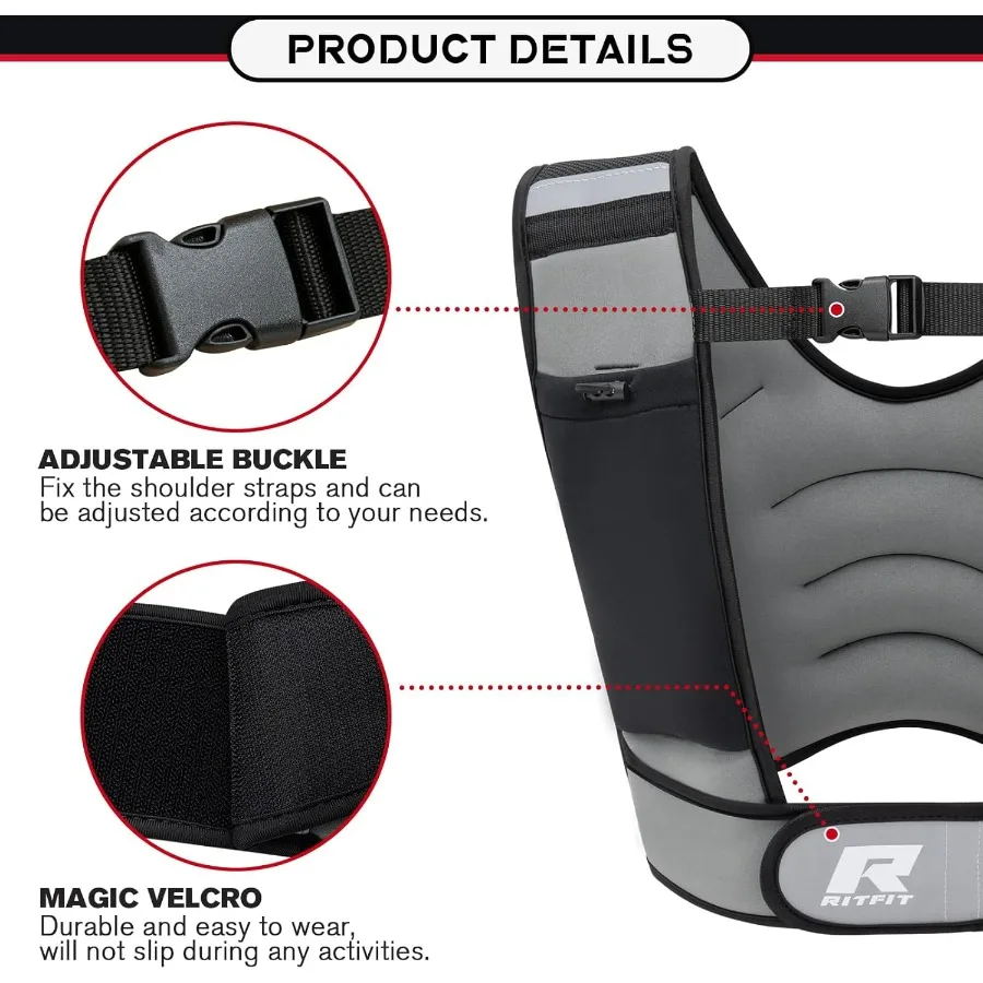 Weighted Vest,15lb Weight Vest with Reflective Stripes, Weight Vest Adjustable for Women and Men Workout, Strength Training, Run