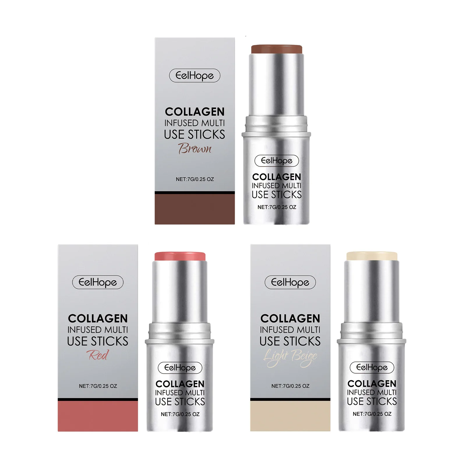 Collagen Multi Blush Stick Silky High Pigment Plumping Moisturing Waterproof Jelly Tint Lightweight Matte Hydrating Blush Makeup 2