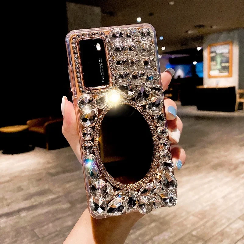 Clear Phone Case for iPhone, Luxury Bling, Crystal Rhinestone, Diamond Stone, For iPhone 14, 13, 12, 15 Pro Max, XR, X, XS,