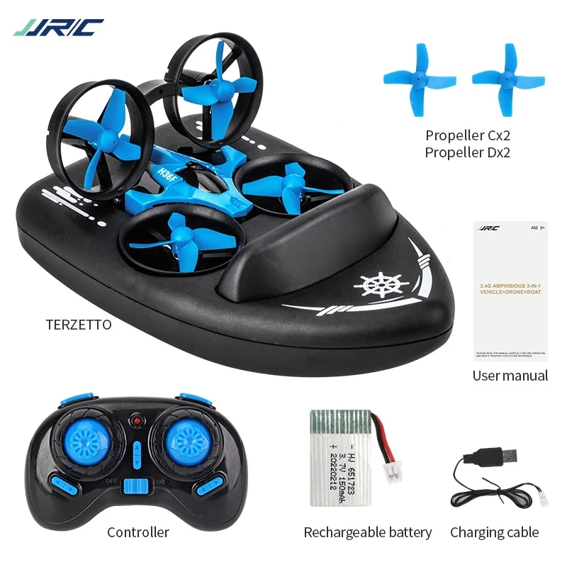 JJRC H36F Drone Hovercraft 3-en-1 RC télécommandé flottant sur l'eau en mode nautique
