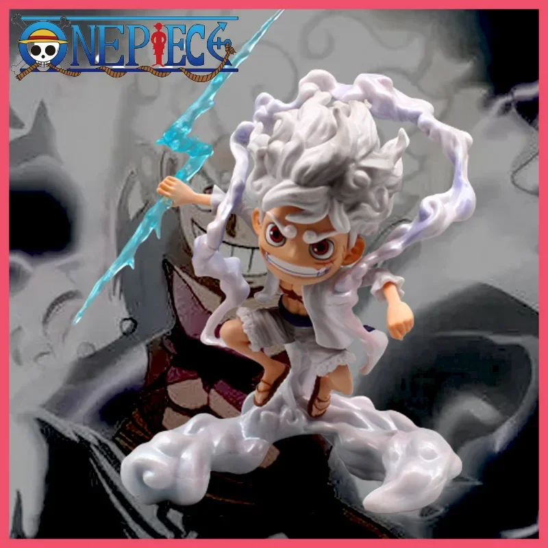 

One Picec Gk Q Version Of The Fifth Gear Nika Luffy White Hair Rubber Fruit Awakening Hand-me-down Model Ornaments Periphery