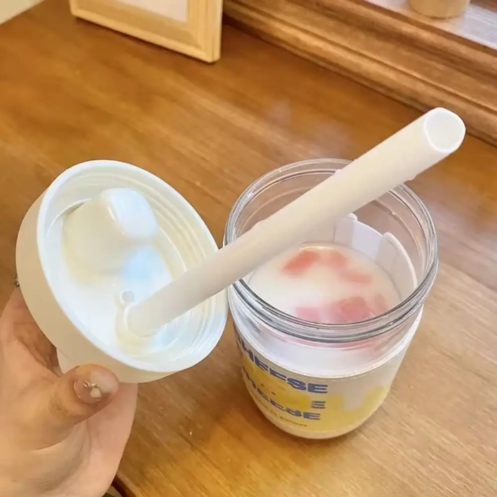 500/850 مللي زجاجات مياه كوب بقشة عصير الحليب كوب بلاستك مع غطاء القش شاي فقاعات أكواب القهوة سعة كبيرة درينكوير