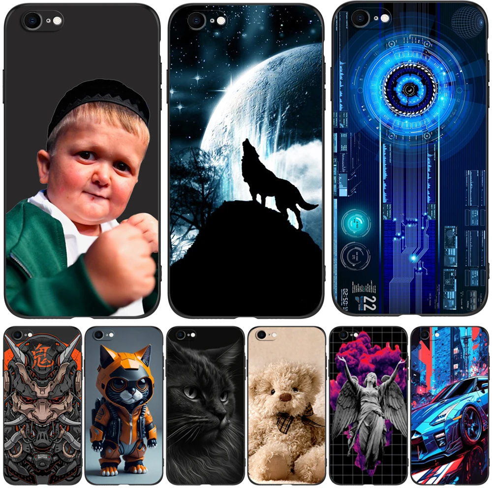 Per Iphone 5 S 5 S Se 2016 4.0 "Custodia Per Telefono Su Apple Iphone 6 S 6 S Plus Funda Bumper Custodia In Tpu Nero Cute Bear Funny Cat